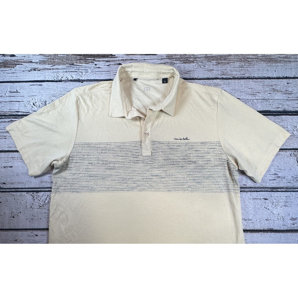 Travis Mathew Golf Polo‎ Shirt Men's Large Yellow Pima Cotton Stretch